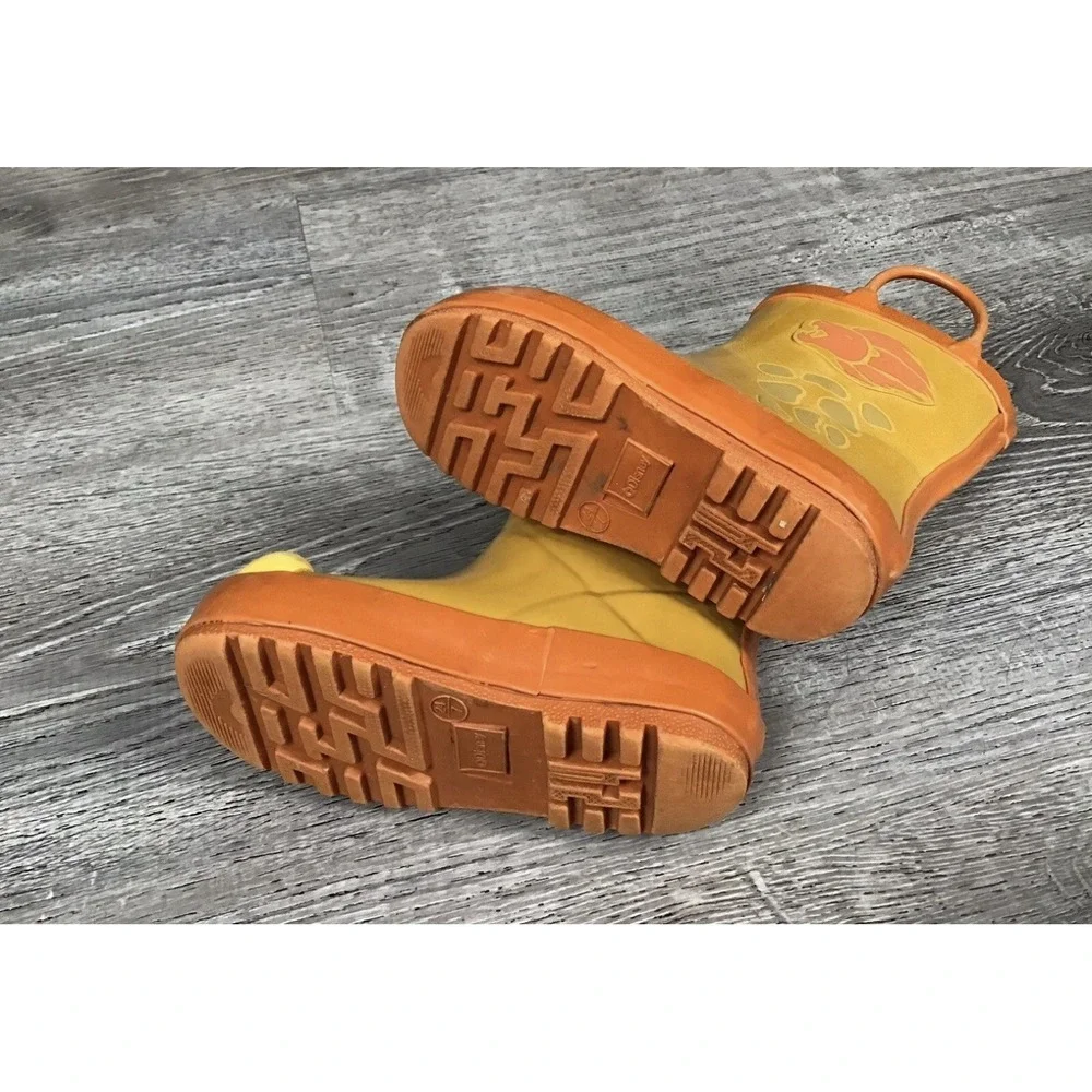 Lion Guard Rain Boots Toddler Size 7 Boot Yellow Orange Kion Disney Store